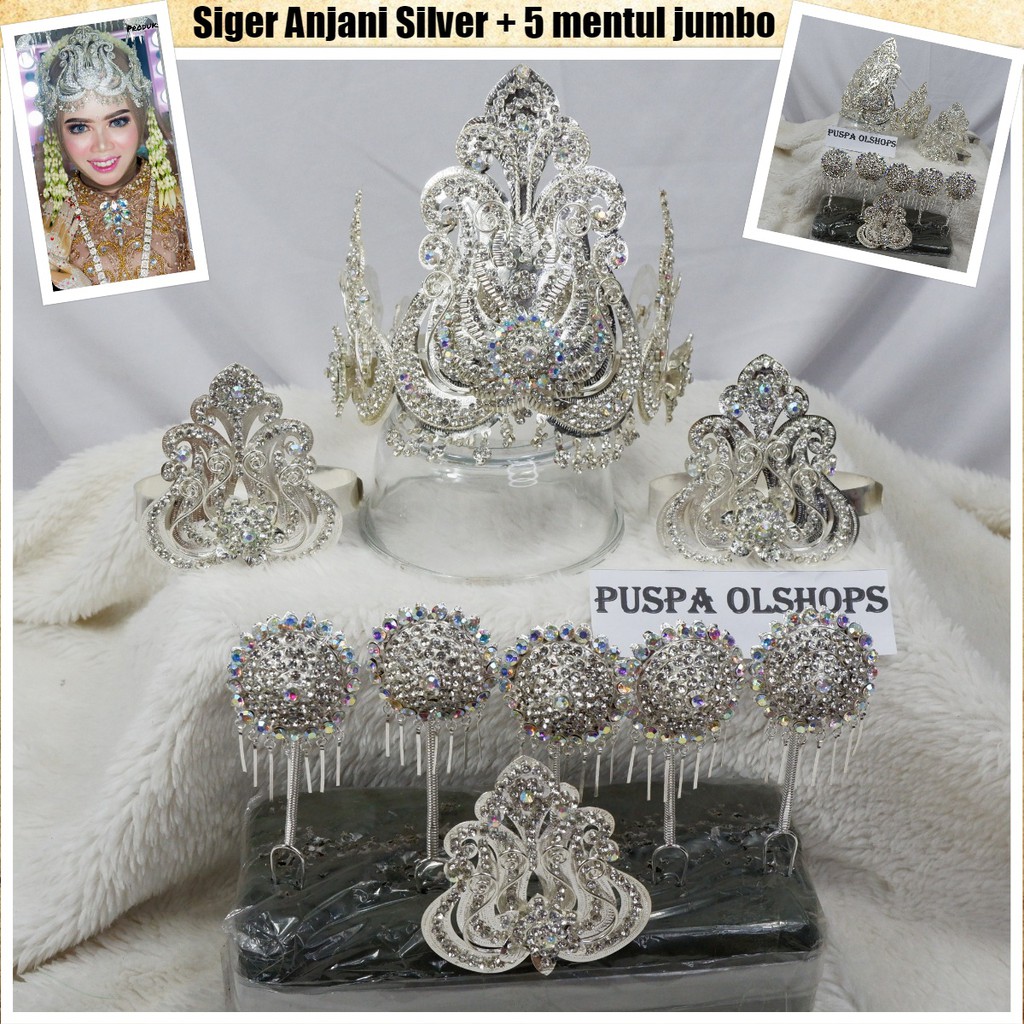 Mahkota Sunda Siger Sunda Anjani Silver + 5 mentul Besar