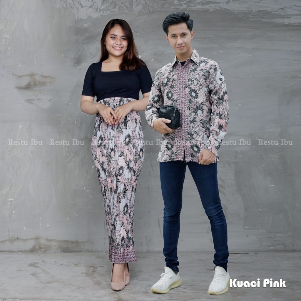 BATIK COUPLE / BAJU BATIK COUPLE / BATIK SET / SETELAN COUPLE ROK PLISKET / ROK PLISKET COUPLE KAMEJA BATIK / ROK PLISKET COUPLE LENGAN PANJANG / ROK BATIK PLISKET COUPLE / ROK PLISKET BATIK DAN KEMEJA / MOTIF MOJANG DUSTY