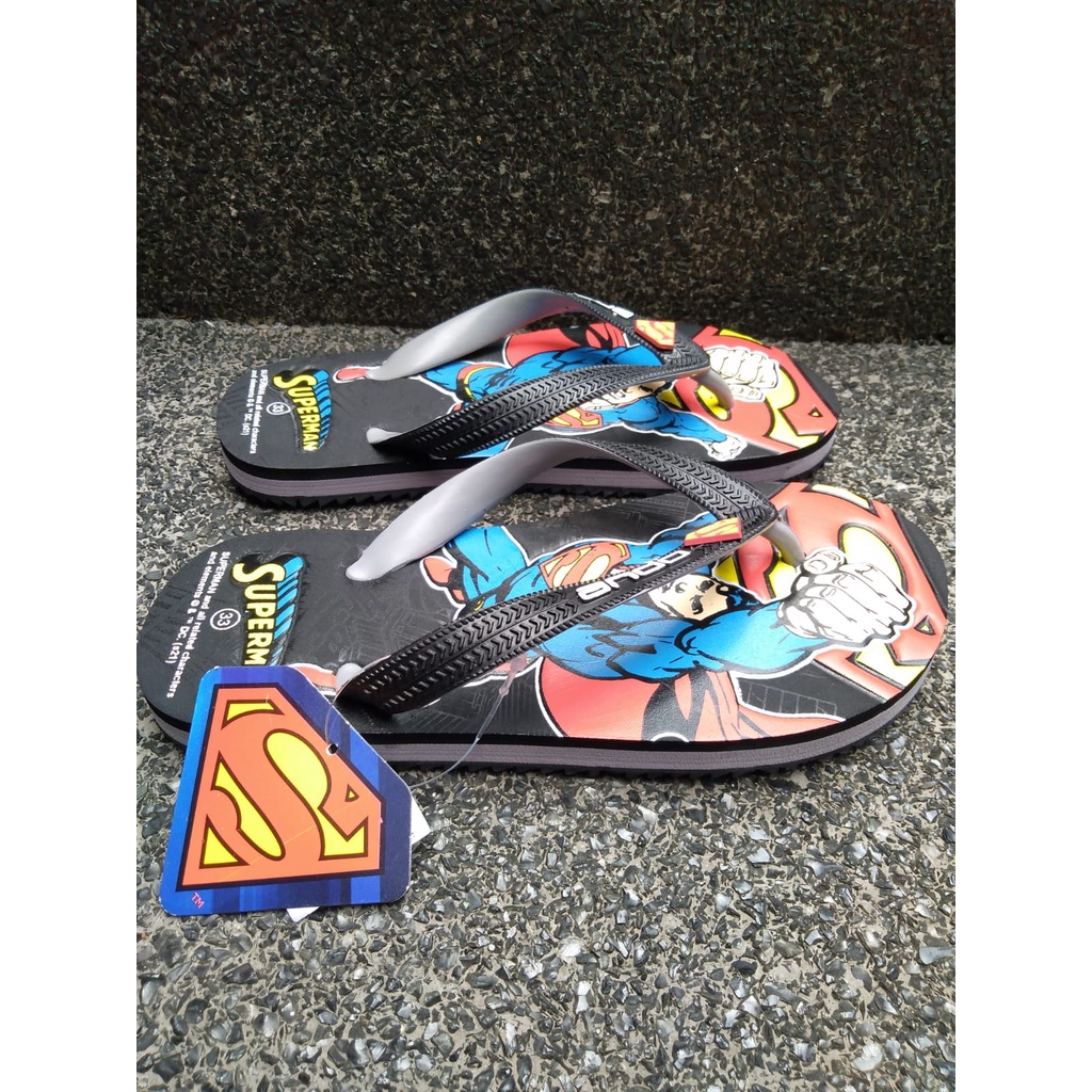 SANDAL JEPIT ANAK SD SMP MERK ANDO KARAKTER SUPERMAN  SPM 103 33-37