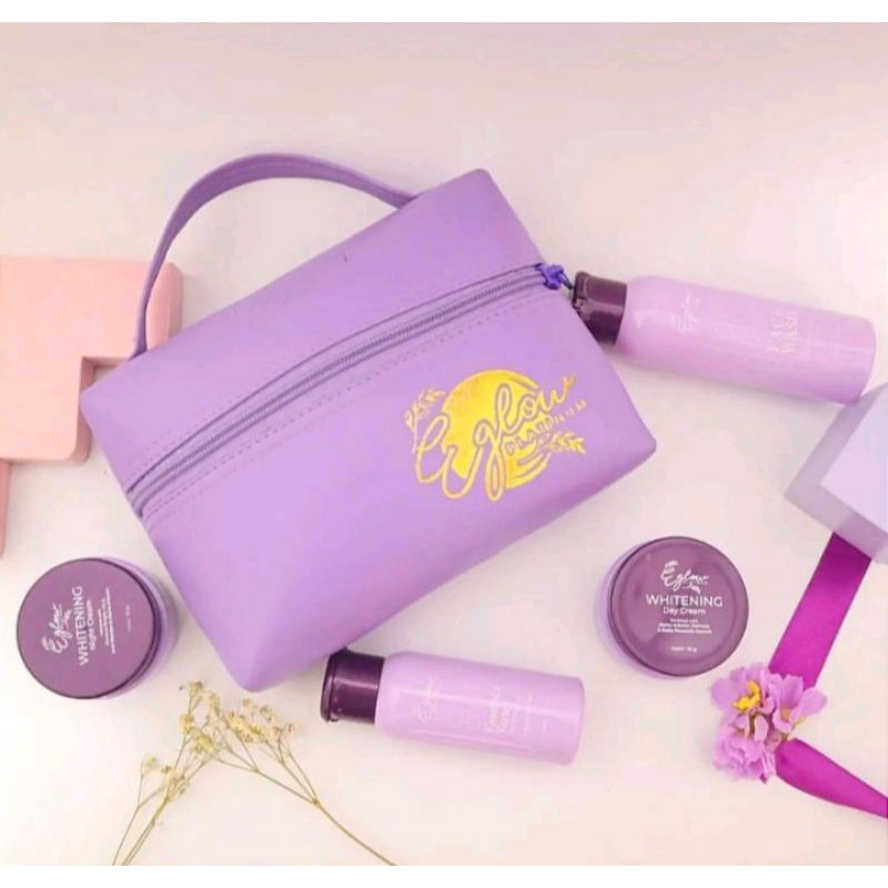 ecer e glow platinum day cream night cream toner facial wash bpom whitening series, acne series