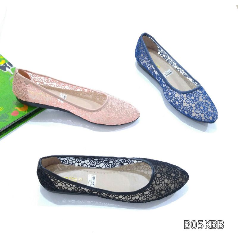 BORNEO - SEPATU B05KB FLATSHOES GRATICA   BRUKAT HITAM-SALEM