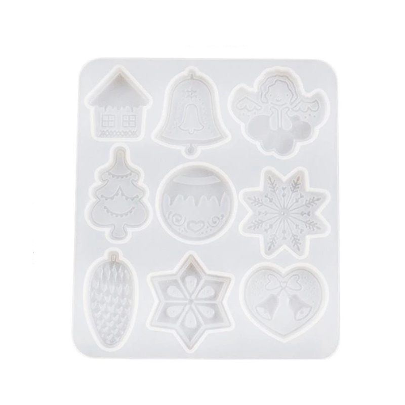 Cetakan Resin Bentuk Pohon Natal / Snowflake / Rusa Bahan Silikon Untuk Membuat Perhiasan DIY