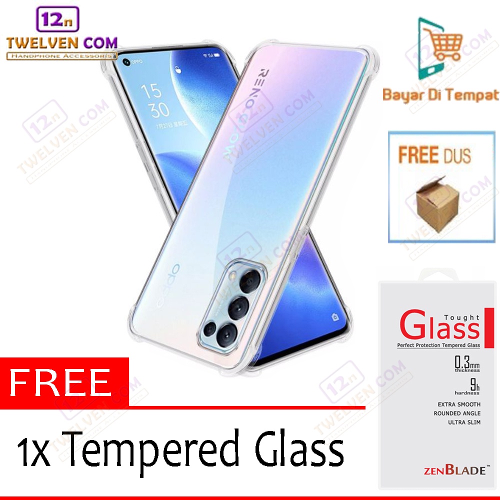 [FLASH SALE] Case Anti Crack Anti Shock Softcase Oppo Reno 5 5G - Free Tempered Glass