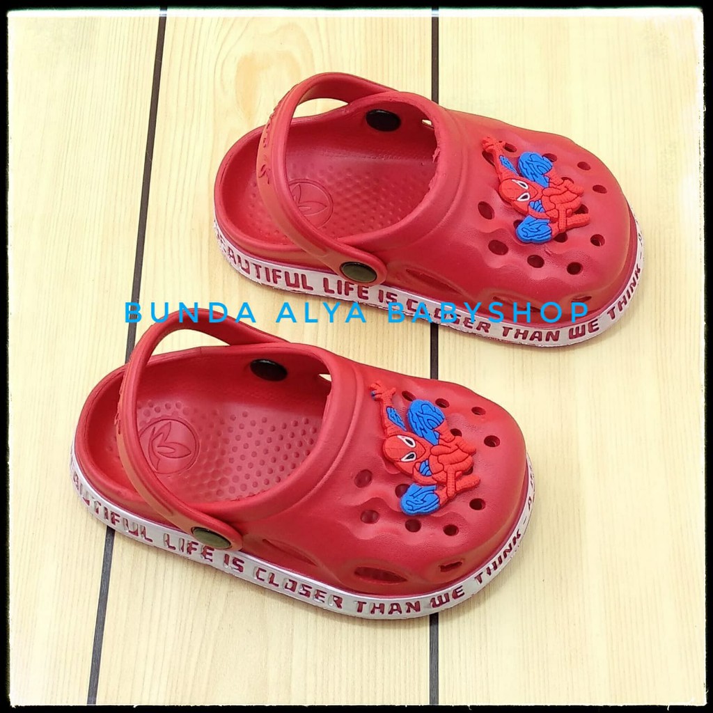 Sendal Anak Laki Laki Usia 1 2 3 4 5 Tahun MERAH Size 18 - 29 - Sepatu Sandal Anak Cowok Karet Anti Licin