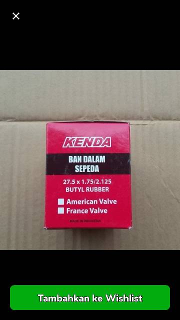 Ban dalam sepeda 27.5 x 1.75 - 1.95 - 2.10 - 2.125 kenda AV PRESTA FIXIE