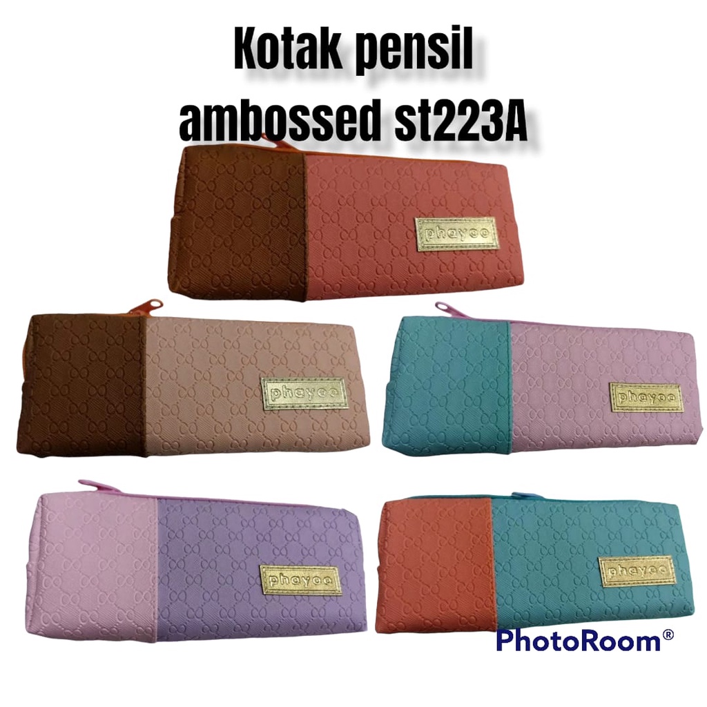 

ROYALE STATIONARY - Kotak pensil Case Dua Warna EMBOSSED ST223A / POUCH / Tenpat Pensil