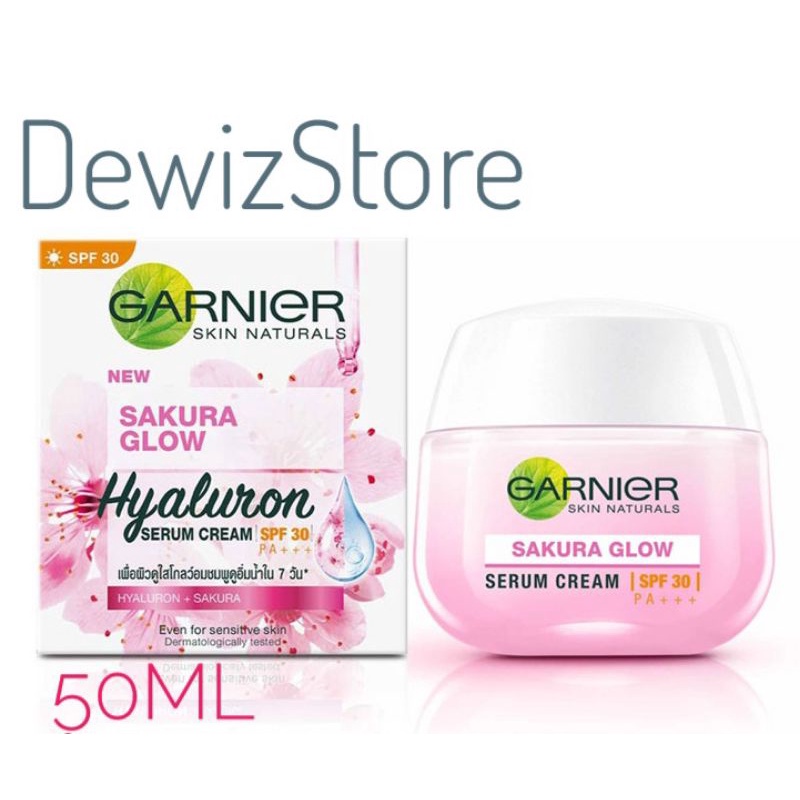 Garnier Sakura Glow Serum Day Cream SPF30/PA+++ Skin Care - 50 ml (Untuk Kulit Cerah Merona)