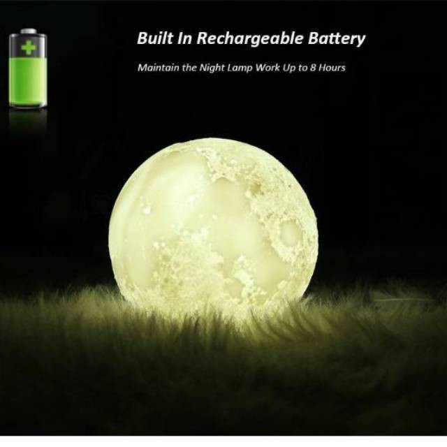 Humidifier Diffuser 3D Moon Night Light Pelembab udara LED Tidur Bulan Humi Taffware AX-08 Grab Mdn