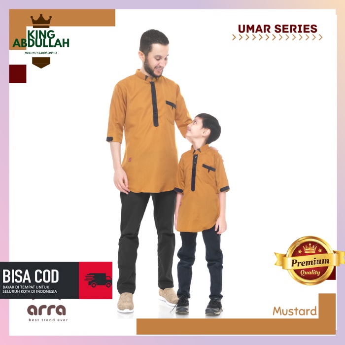 KEMEJA KOKO COUPLE UMAR ANAK DEWASA Fashion Pakaian Busana Baju Muslim Kemeja Koko Pasangan Atasan K