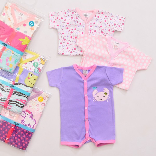 Romper Pendek Bayi - Sleepsuit Bayi Baby Girl isi 3pc P011