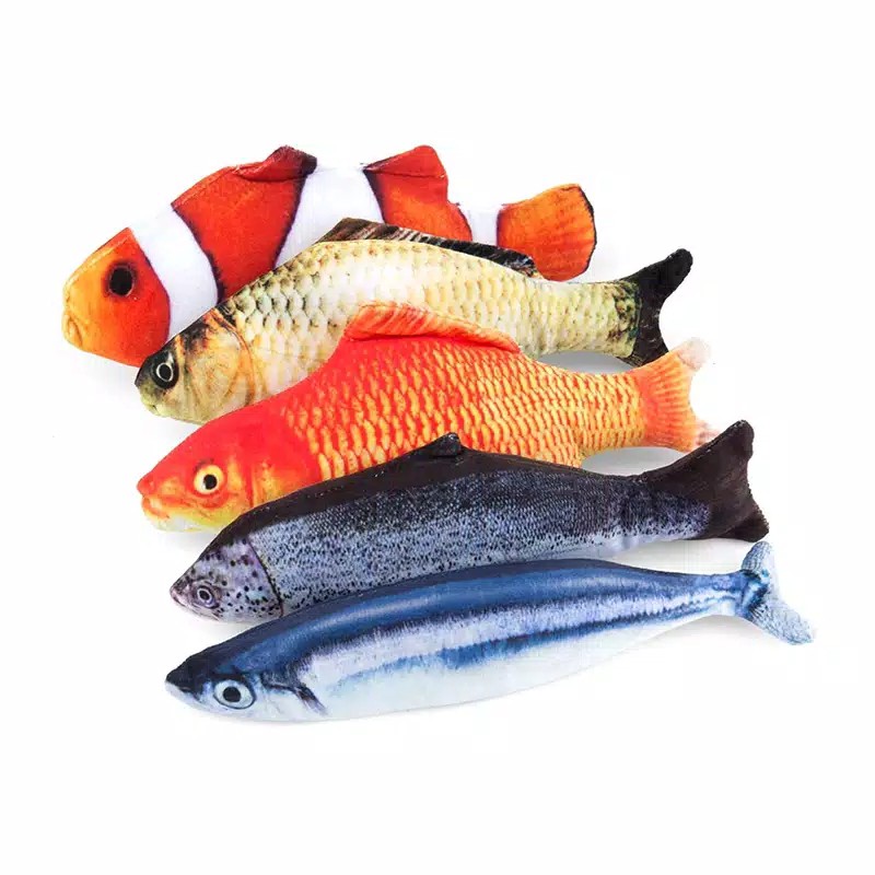 Mainan Kunyah Bentuk Ikan Bahan Plush Ukuran 20cm