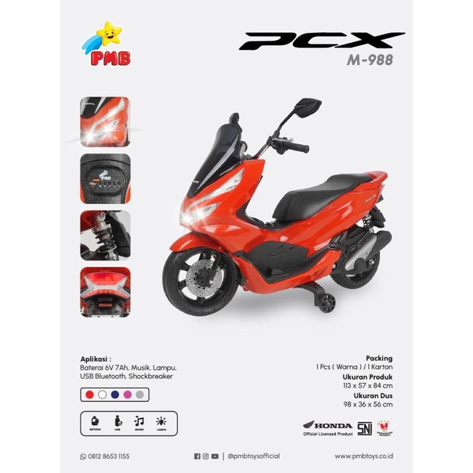 Pcx Merah Pmb 988 Mainan Mobil Aki Anak Rf9Rgi6Ptk