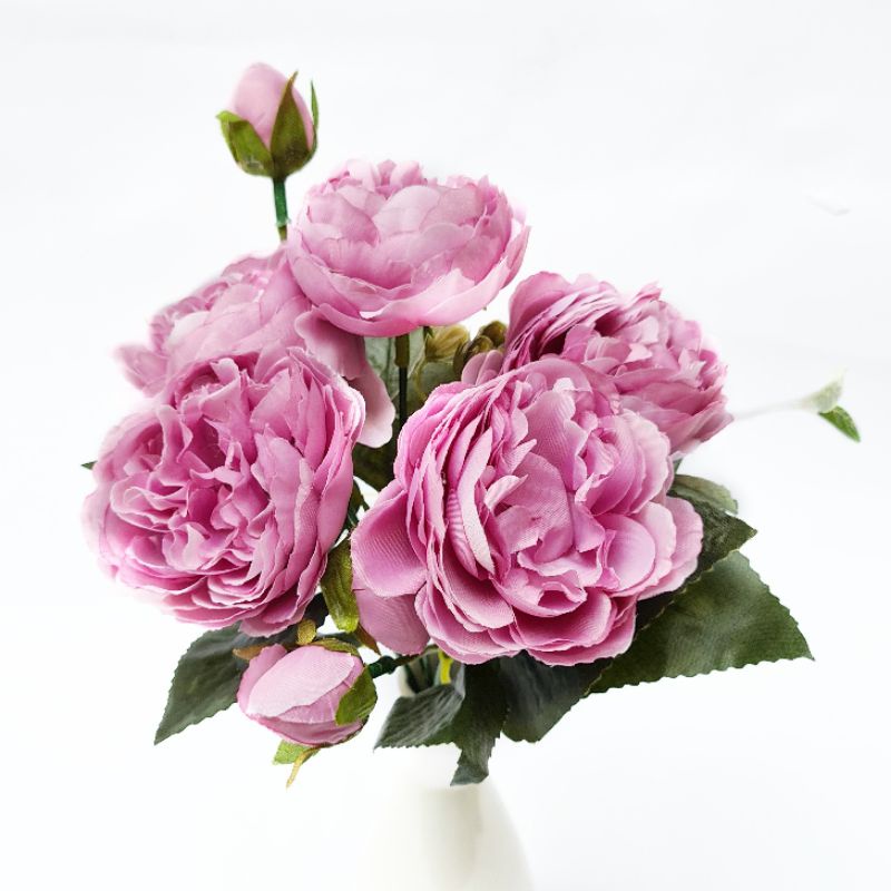 AF56 Bunga Mawar Peony Artificial Flower Bouquet Rose Wedding Decoration