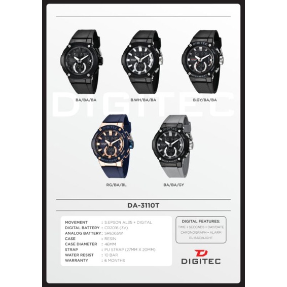 JAM TANGAN DIGITEC DUAL TIME