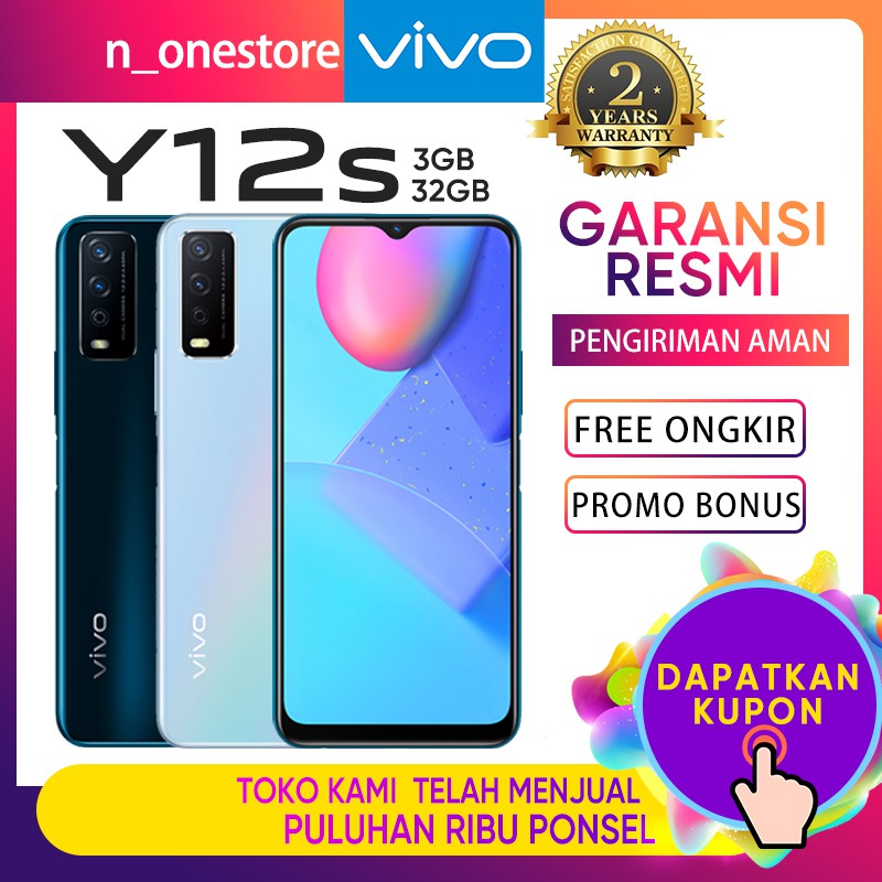 Vivo Y12s hp 3GB 32GB Garansi Resmi vivo Indonesia hp murahTerbaru 2020