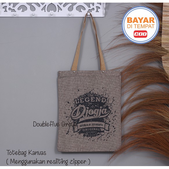 TOTE BAG WANITA TOTEBAG PRIA CANVAS MOTIF GOOD QUALITY WITH RESLETING KODE - 021