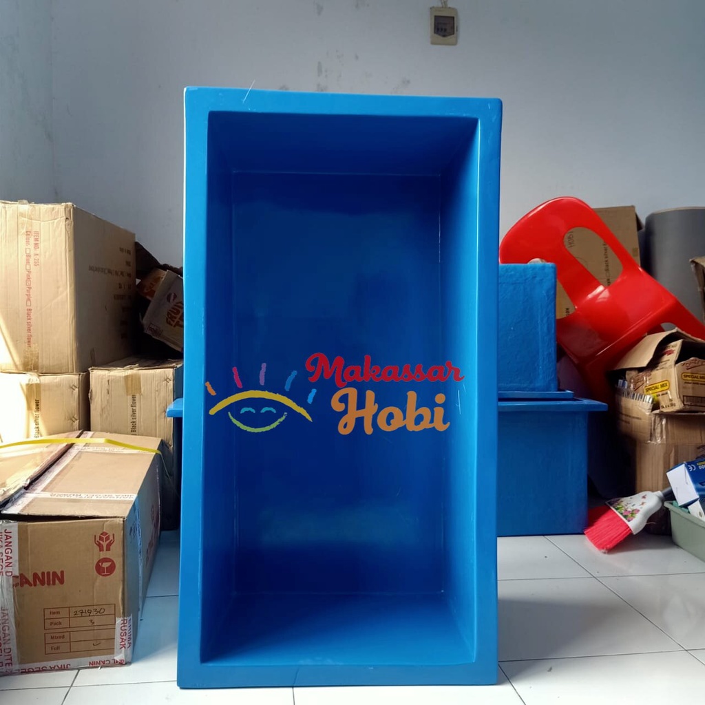 Bak Fiber 100 x 50 x 40 cm Kolam Ikan Hias Aquarium Aquaponik Kotak