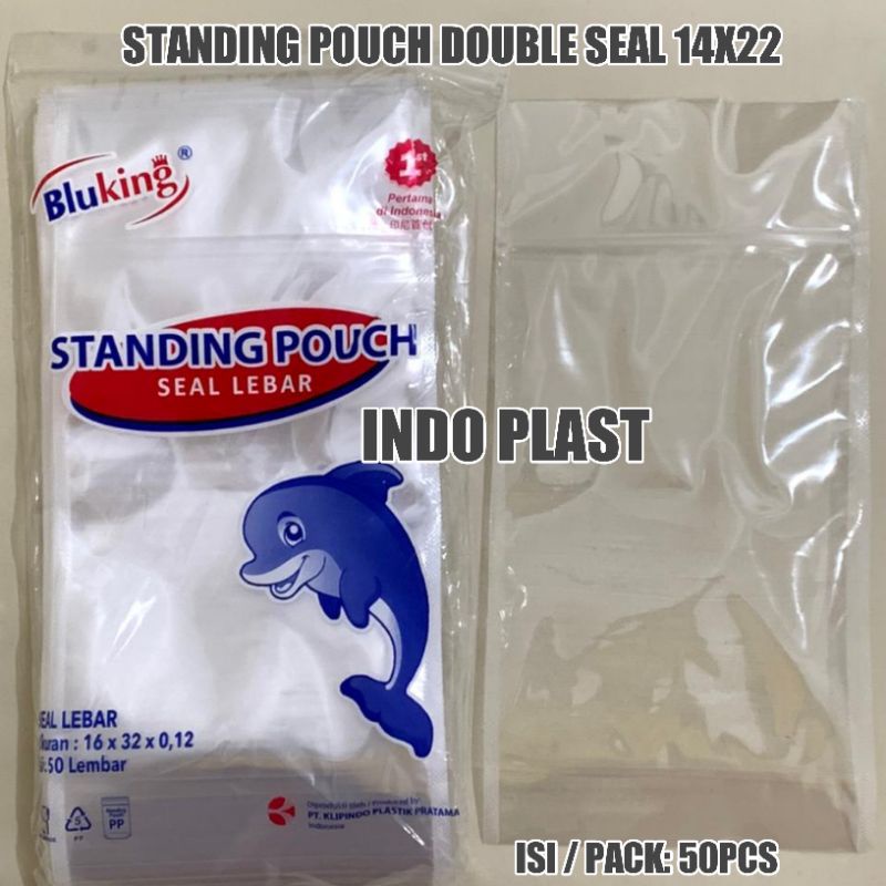 isi 50pcs Standing Pouch 14x22 / Plastik Klip Berdiri