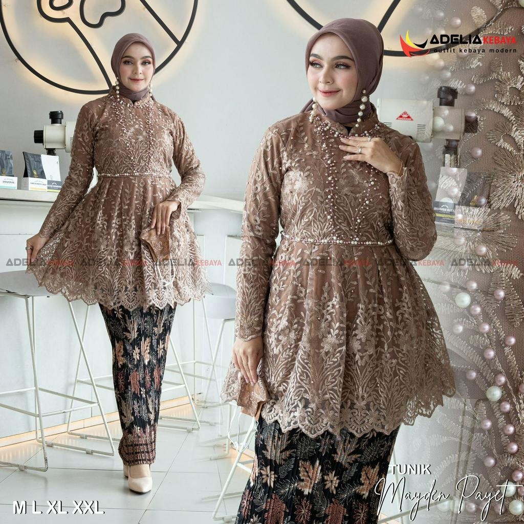 Tunik kebaya blouse meyden Kebaya modern Baju pesta pernikahan dan wisudan modis elegan