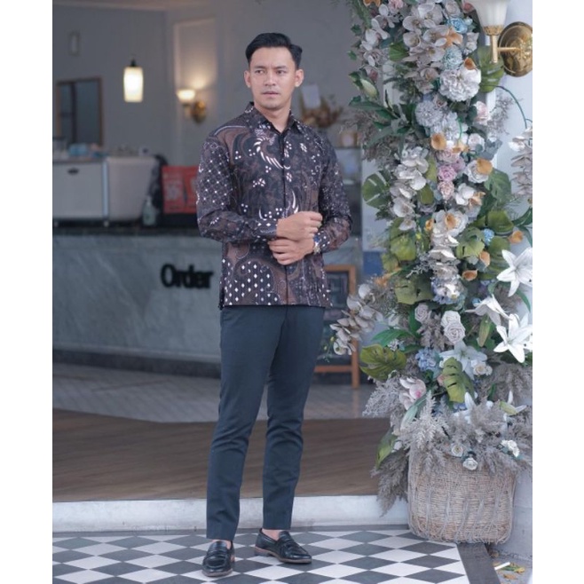 KEMEJA BATIK LENGAN PANJANG HEM PRIA KEMEJA PRIA BATIK PRIA