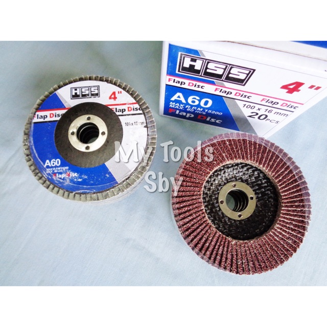 (1 kotak) Gerinda Amplas / Kertas Gosok Susun / Flap Disc 4” HSS