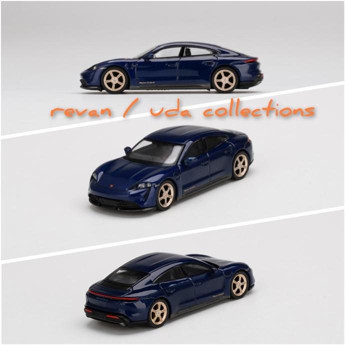 MiniGT Mini GT 339 Porsche Taycan Turbo S Gentian Blue Metallic