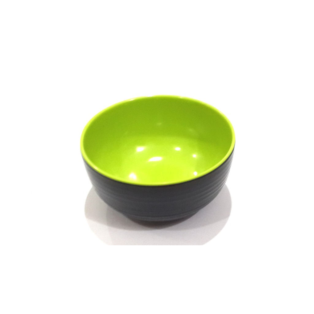 MANGKOK MELAMIN KECIL (2 PCS) Mangkok Melamin W04A5 Ulir Datar Kecil 4 Inch Hijau Stabilo Hitam Gold