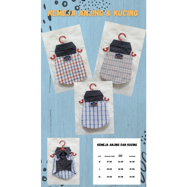 Kemeja Kotak-kotak Kucing/Anjing