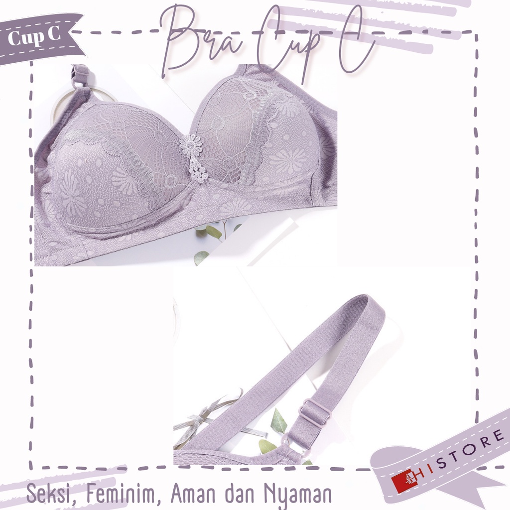 [HI] Bra BH JUMBO Cup 3/4C Fashion Wanita Bra wanita Premium BH Busa Tipis Tanpa Kawat Sangat Nyaman 2030