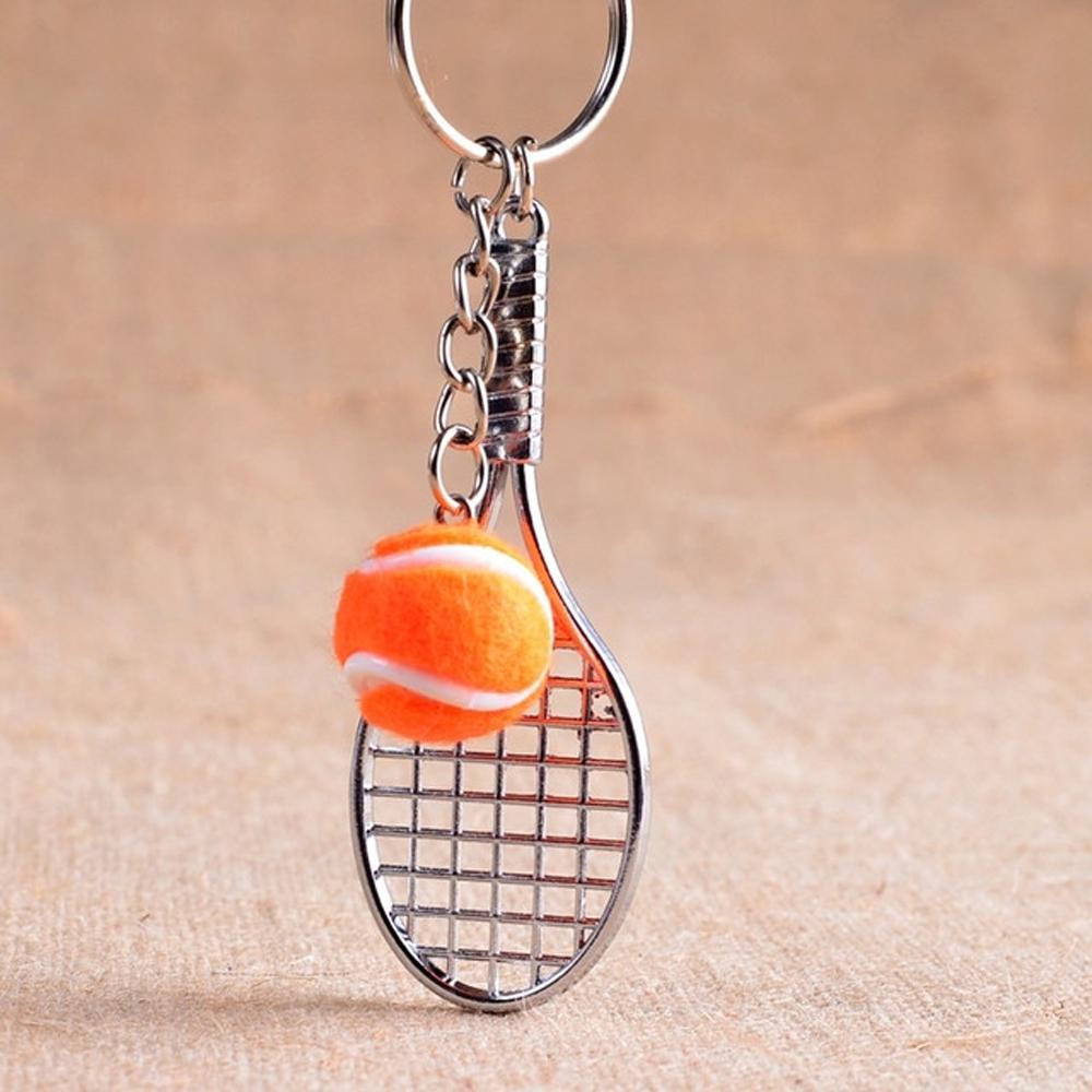 Lanfy Gantungan Kunci Raket Tenis Lucu Untuk Hadiah Gantungan Kunci Mobil Key Rings Metal 6warna Gantungan Kunci Mini