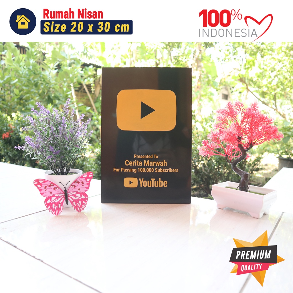 Hiasan Dinding Play Button Bahan Granit