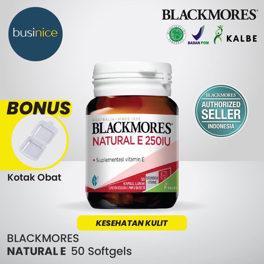 [HALAL] Blackmores Natural E Bio E 250IU 60 Kapsul BPOM Kalbe Vitamin E Anti Aging Antioksidan