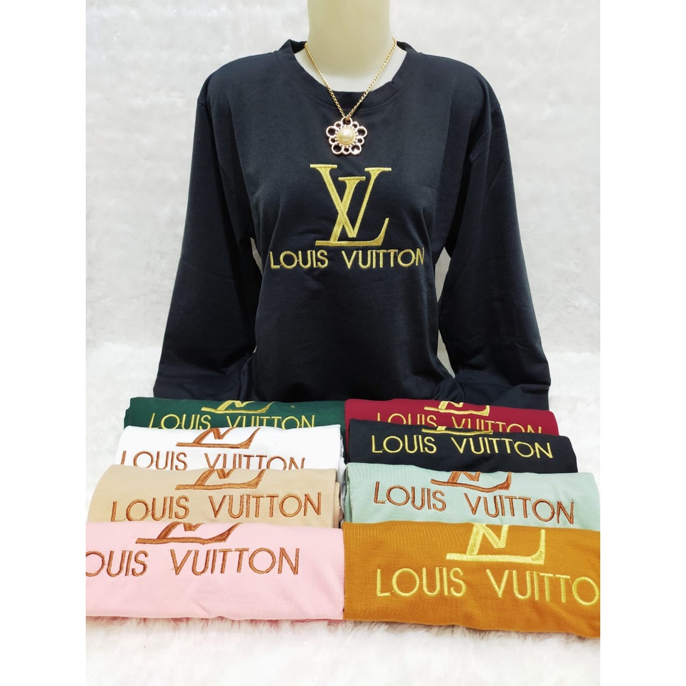 KAOS BORDIR LENGAN PANJANG/ATASAN CEWEK/ BABYTERRY IMPORT