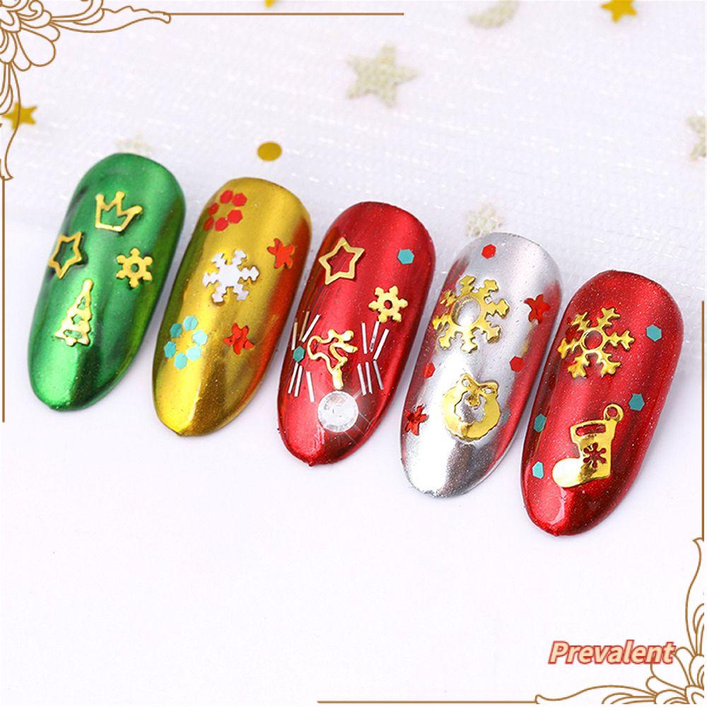 Stiker Kuku Motif Snowflakeloncengrusasnowflake Bahan Metal Untuk Dekorasi Nail Art