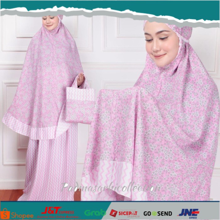 ✨ BISA COD ✨ DIONISIA Mukena Dewasa Motif Bunga Model Terbaru Cantik Alesha - Pink
