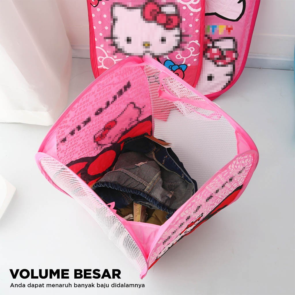 Keranjang Baju Kotor Lipat Motif Karakter Lucu Laundry Bag Laundry Basket