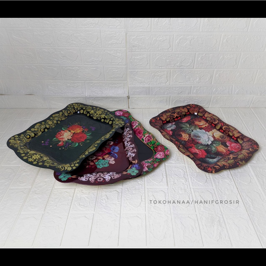 Nampan Motif Bunga Royalton / Baki Motif Bunga Merk Royalton