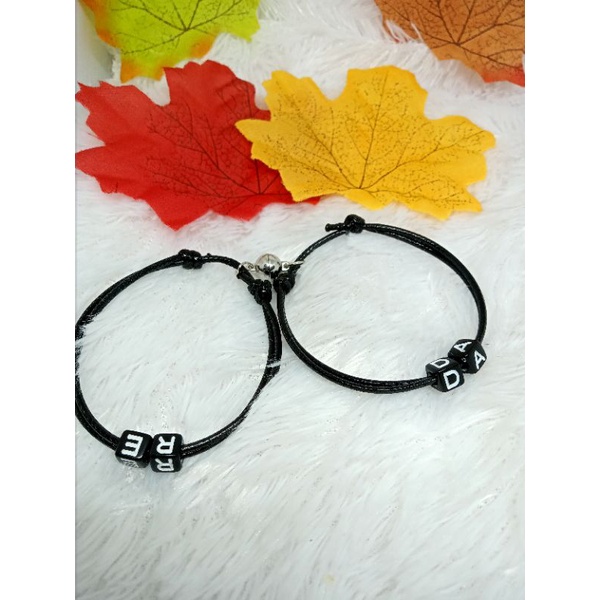 gelang magnet 2 huruf ( 2 gelang )