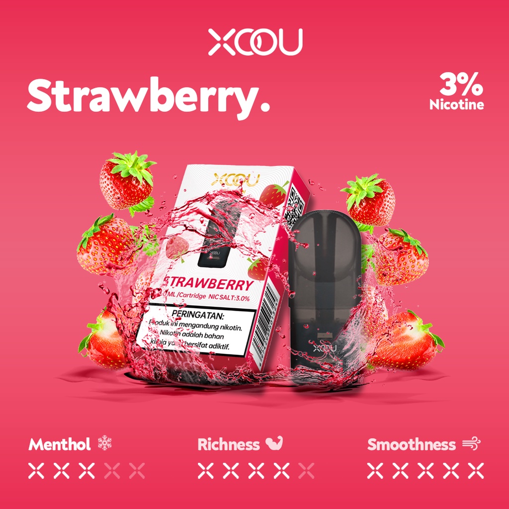 XOOU 5th Generation Mint Flavour 1 Cartridge - Strawberry