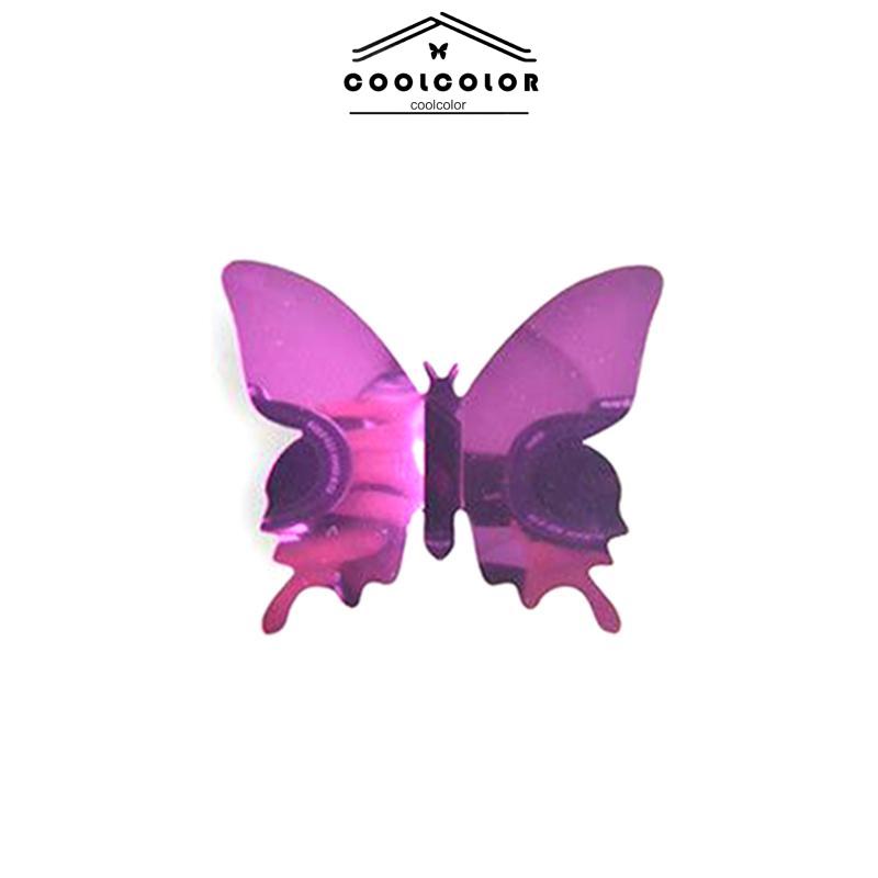 CODTiga -Dimensi Pet Mirror 3D Butterfly Wall Sticker Stiker Ruang Tidur Ruang Ruang Ruang Belajar Studi- cl