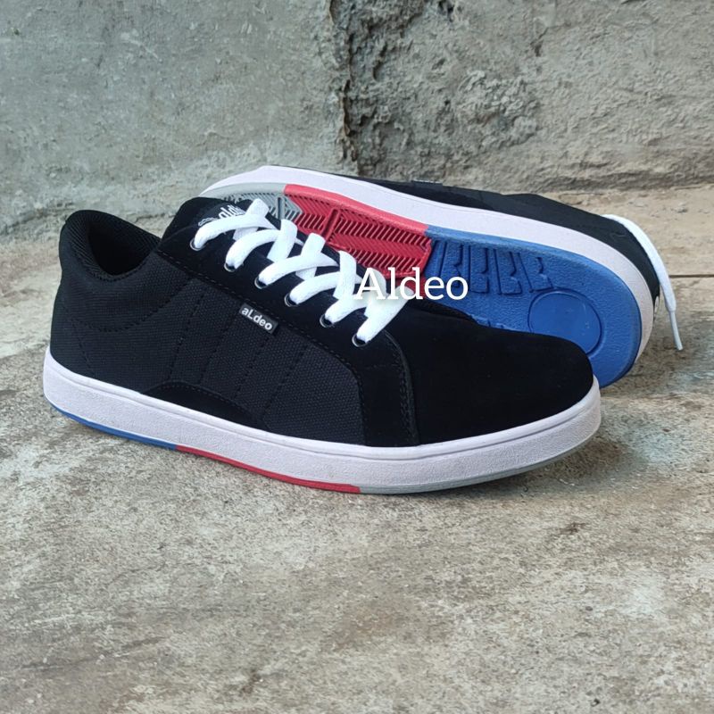 ALDEO HW01 Sepatu Sneakers Pria Original Asli Sneaker Cowok Keren Terbaru Buat Gaya dan Jalan Jalan  Snekers Casual Laki Laki Dewasa Hitam