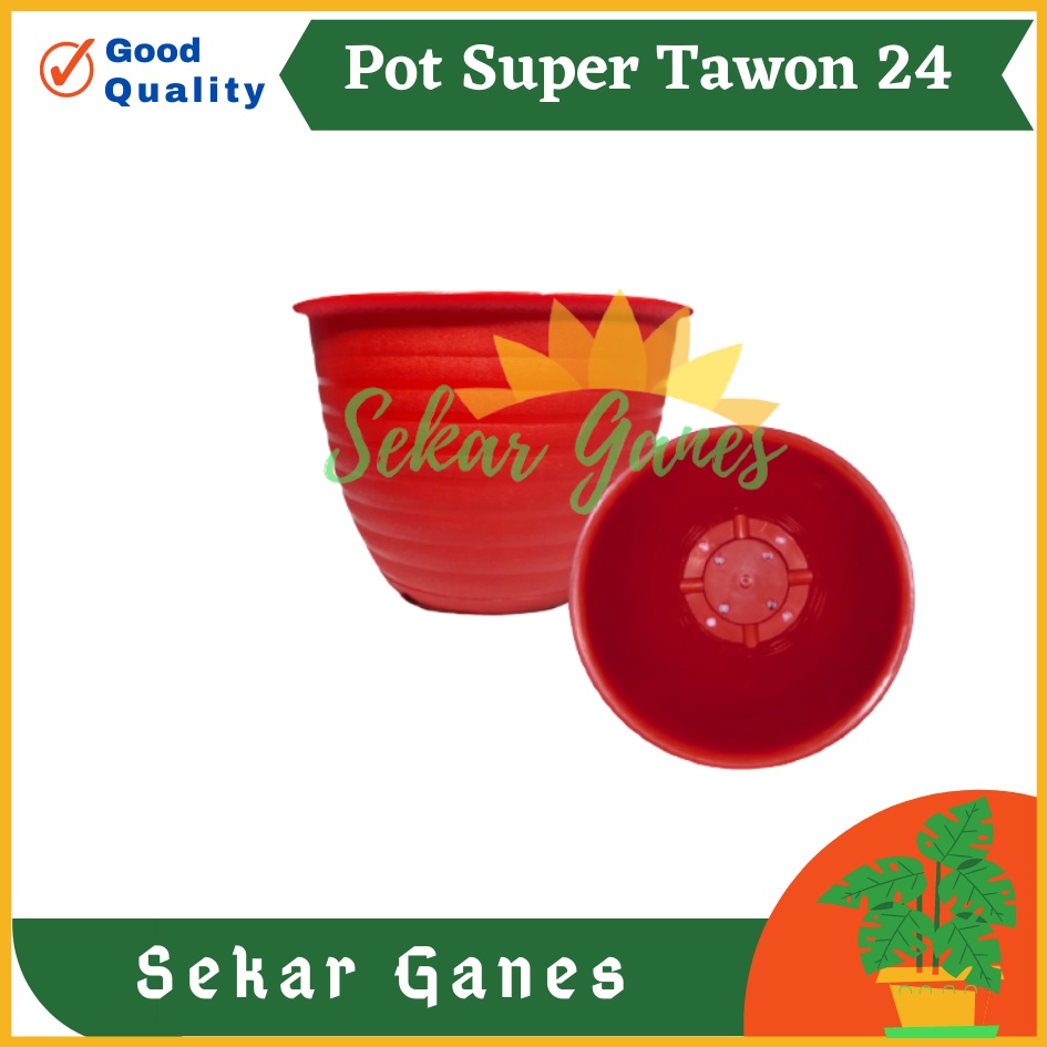 Pot Super Tawon 24 Cm Merah Orange Garden Of Love Pot Tawon Plastik 24CM Pot Tawon 18 20 21 24 27 30