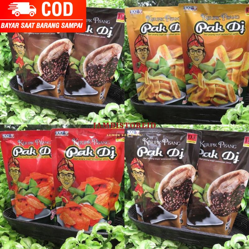 

(JAMBISTOREID) JAMBI LANGSUNG KIRIM Keripik Kripik Pisang Tanduk Pak DJ Banyak Rasa Pedas Sambal Balado Asin Gurih Jagung Manis Coklat Kopi Souvenir Oleh-Oleh Khas Pedalaman Brand Local Lokal Jambi