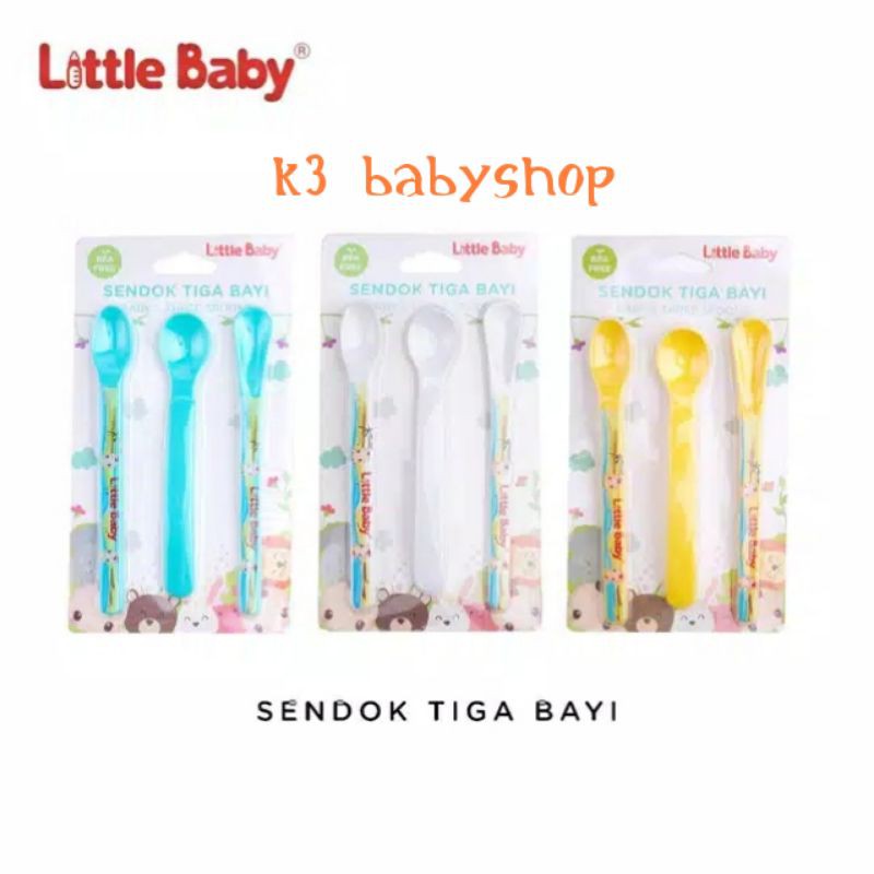 Little Baby Sendok Tiga Bayi set isi 3 pcs sendok makan bayi anak mpasi baby spoon bpa free