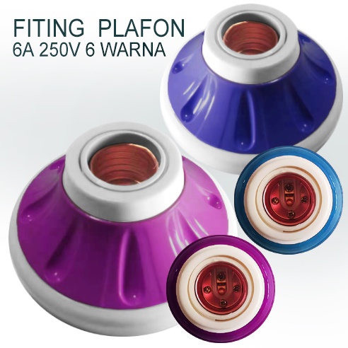 6A Fitting plafon warna warni fiting plafon Kotak /persegi rumah Fitting lampu / BULAT-MOTIV