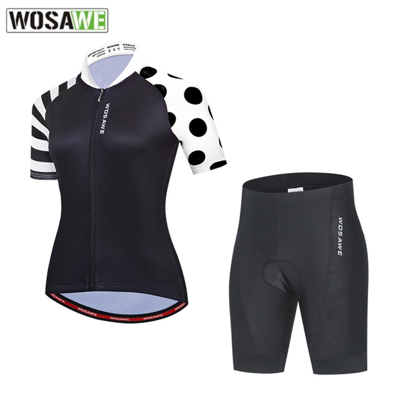 PREORDER WOSAWE Summer Women Cycling Jersey Set Short Sleeve 2021 Pro Team Road Bike Jersey Bicycle 