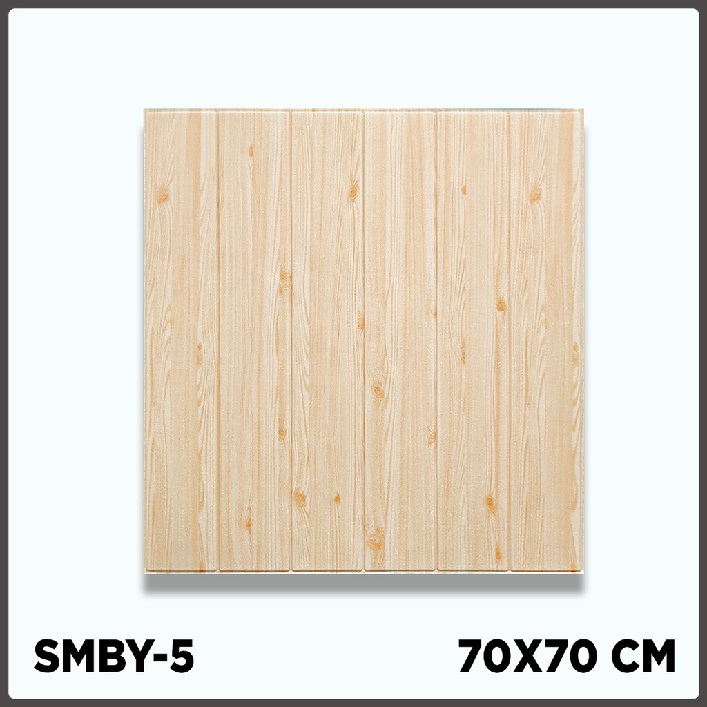 Wallpaper dinding 3d motif kayu wood foam Dekorasi Kamar murah 70x70cm-KAYU 3mm SMBY-5