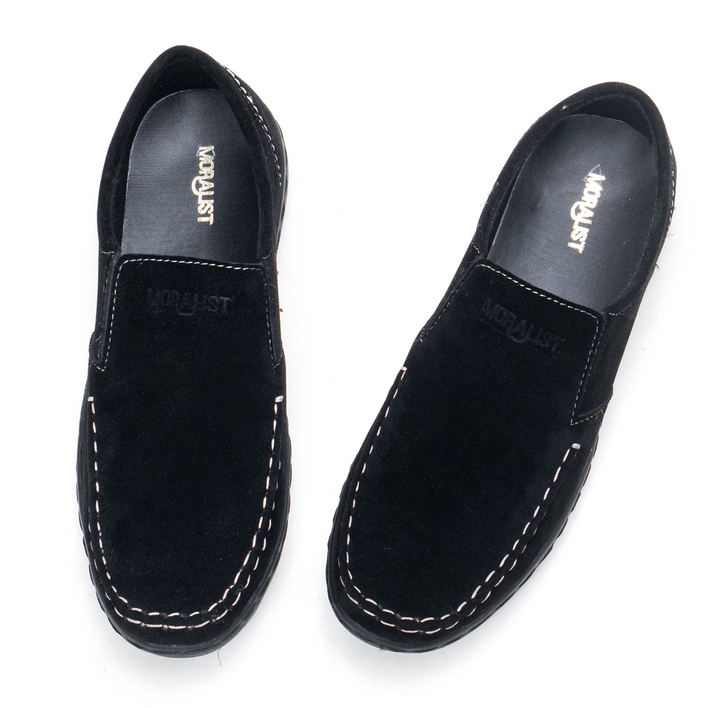 Sepatu Slip On Pria Kulit Casual Original Moralist Semi Formal S.GP03