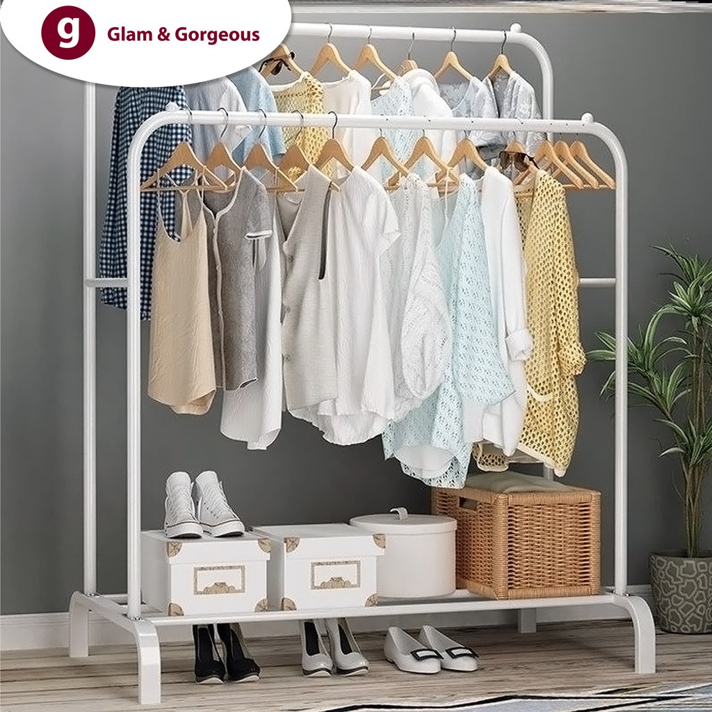 Rak Gantungan Baju Jemuran Pakaian Double Pole Cloth Hanger - GHR005