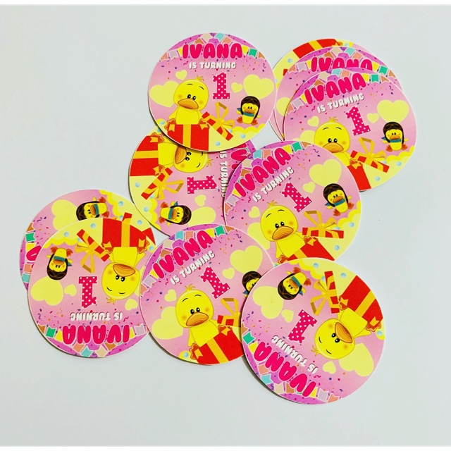 

Bebek / Duck Cute Sticker Birthday Pudding / Tumpeng / Bento / Souvenir Ulang Tahun